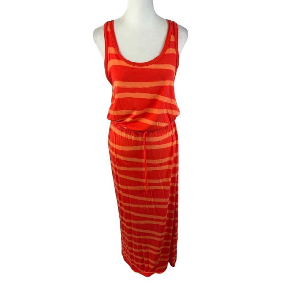 Gap Maxi Dress Women's Extra Small Vibrant Red and Orange Striped‎ Sleeveless